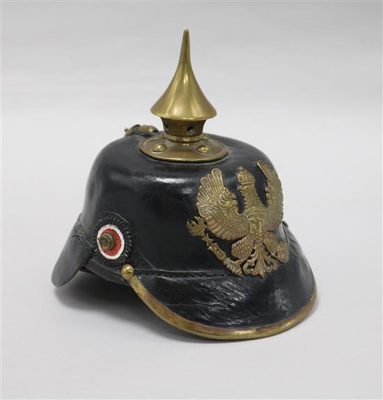 A miniature model of a German picklehaube